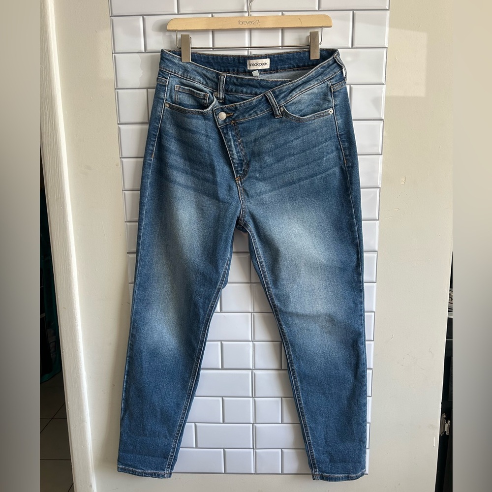 Sneak Peek Skinny Jeans with Crossover Fly Size 11